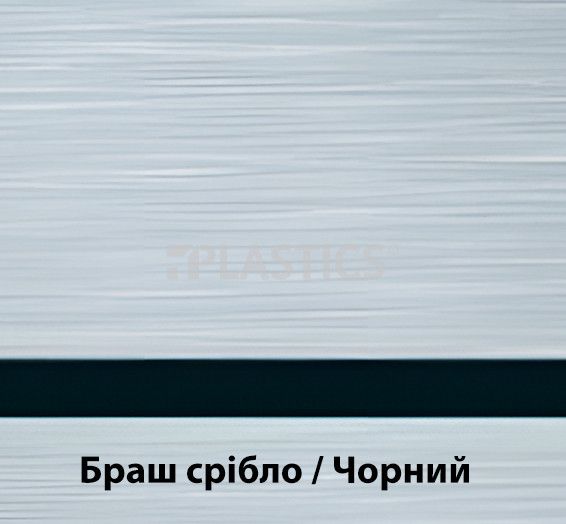 Двухслойный пластик0.1x610x305мм браш серебро-черный LaserLights S63, Rowmark - фото MAIN