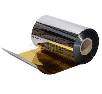 Пленка ПЭТ 0.15x600мм металлизированная золото/серебро, антиблок, 76 мм, A-PET Plastics - фото MAIN