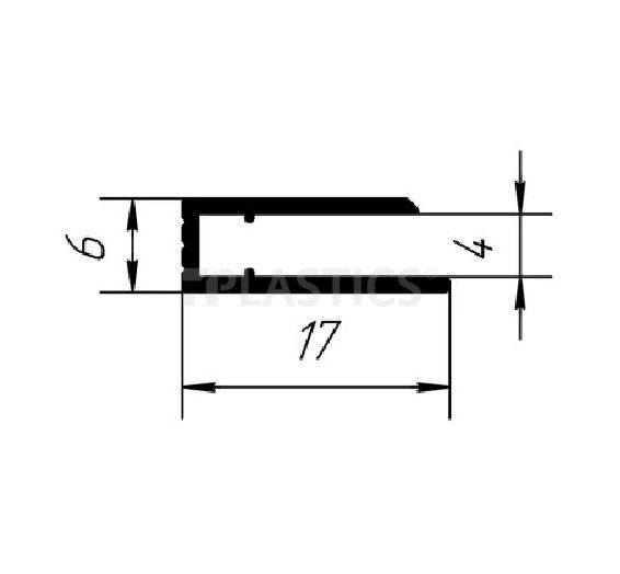 Профиль для поликарбоната алюм.АТП 4, 6x17x1.0мм 4,2м, крашеный, RAL 8017 - фото MAIN