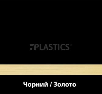 Двухслойный пластик0.1x610x305мм черный-золото LaserLights S65, Rowmark - фото MAIN