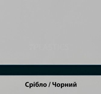 Двухслойный пластик0.1x610x305мм серебро-черный LaserLights S73, Rowmark - фото MAIN